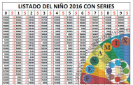 LISTADO DE LOTERÍA DEL NIÑO 2016 CON CANTIDAD DE SERIES