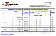 CALENDARIO PROVISIONAL DE JORNADAS DE VERANO DE LA QUINIELA