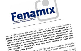 Comunicado de la Junta Directiva de FENAMIX