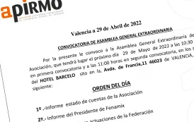 Convocatoria de la Asamblea General de Valencia - APIRMO