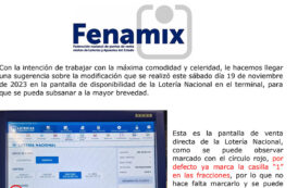 SUBSANACIÓN CONSULTAS DE DISPONIBILIDAD NÚMEROS LOTERÍA NACIONAL EN EL TERMINAL DE SELAE