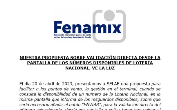 VALIDACIÓN DIRECTA DE LOS NÚMEROS DISPONIBLES DE LOTERÍA