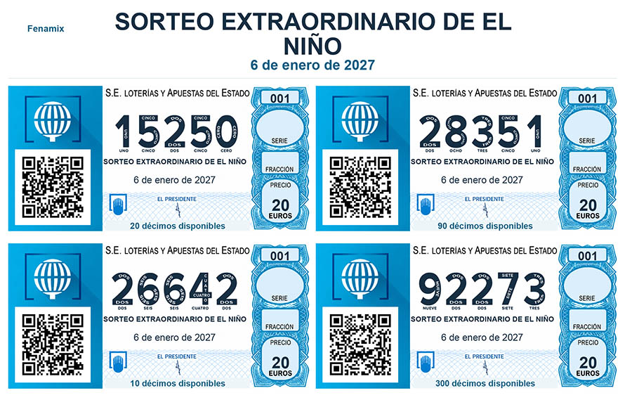 Listado Lotería Niño 2027 QR